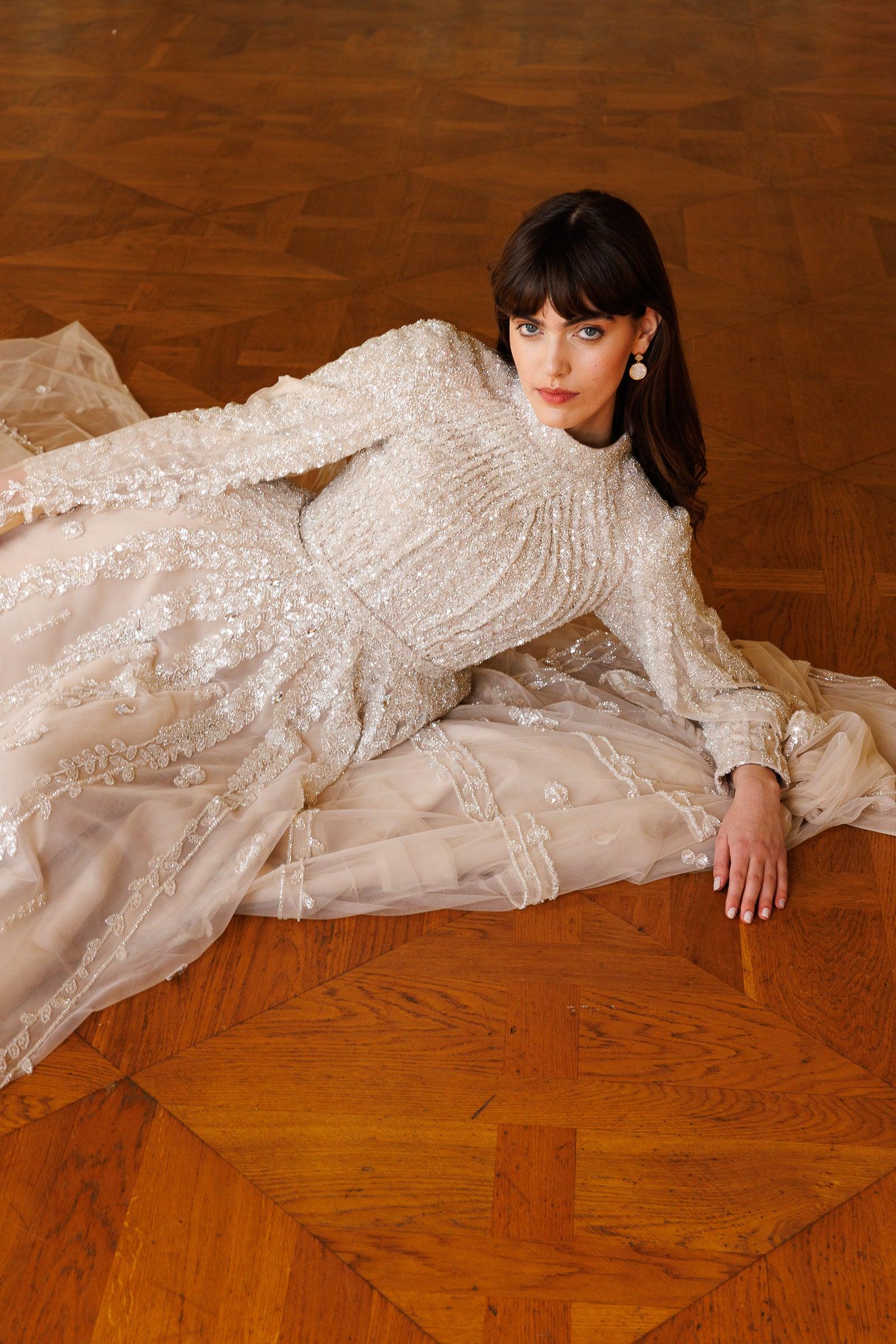 Bella Bej Pelerinli Elbise - MyRentalDress
