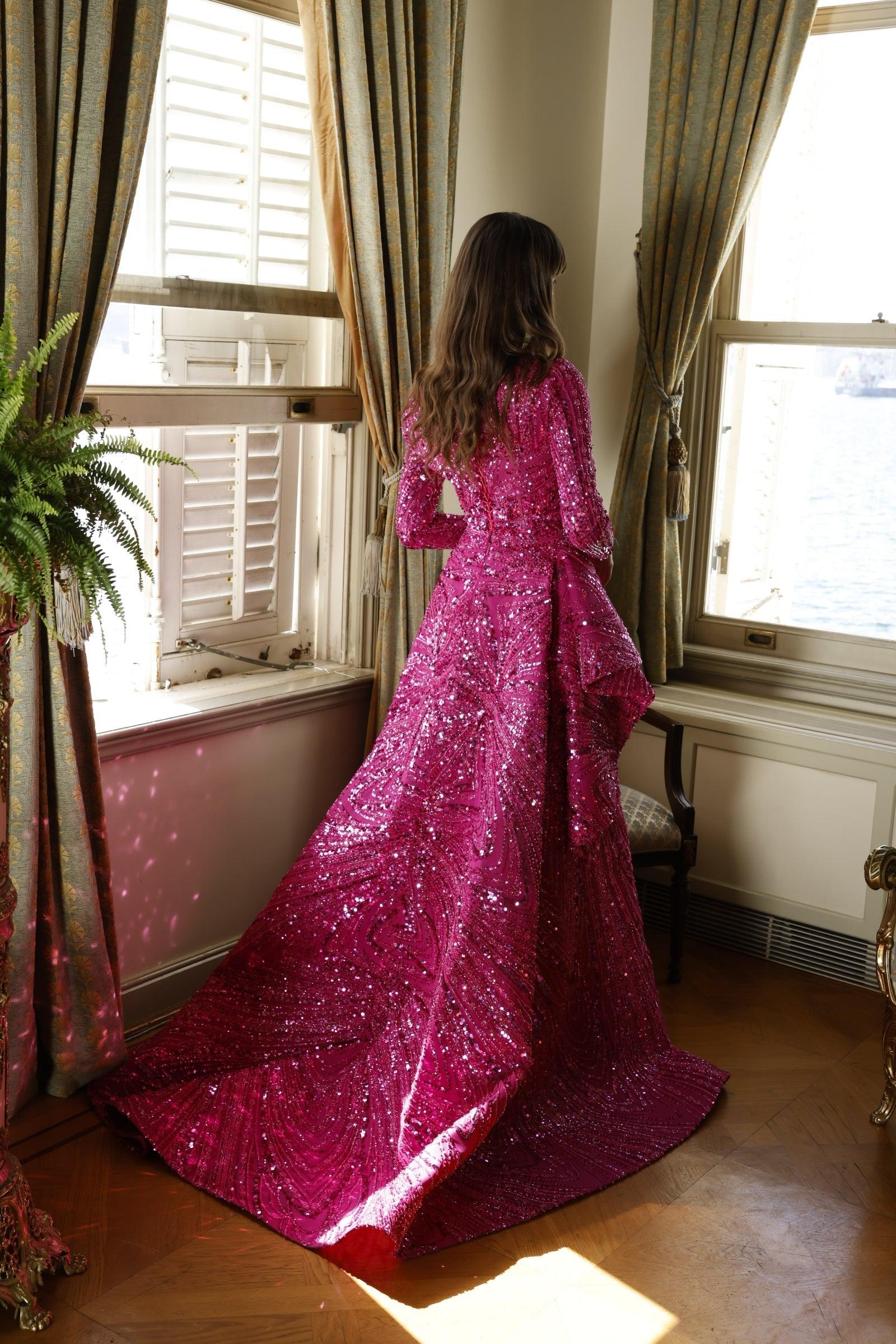 Avin Fuşya Kuyruklu Elbise - MyRentalDress