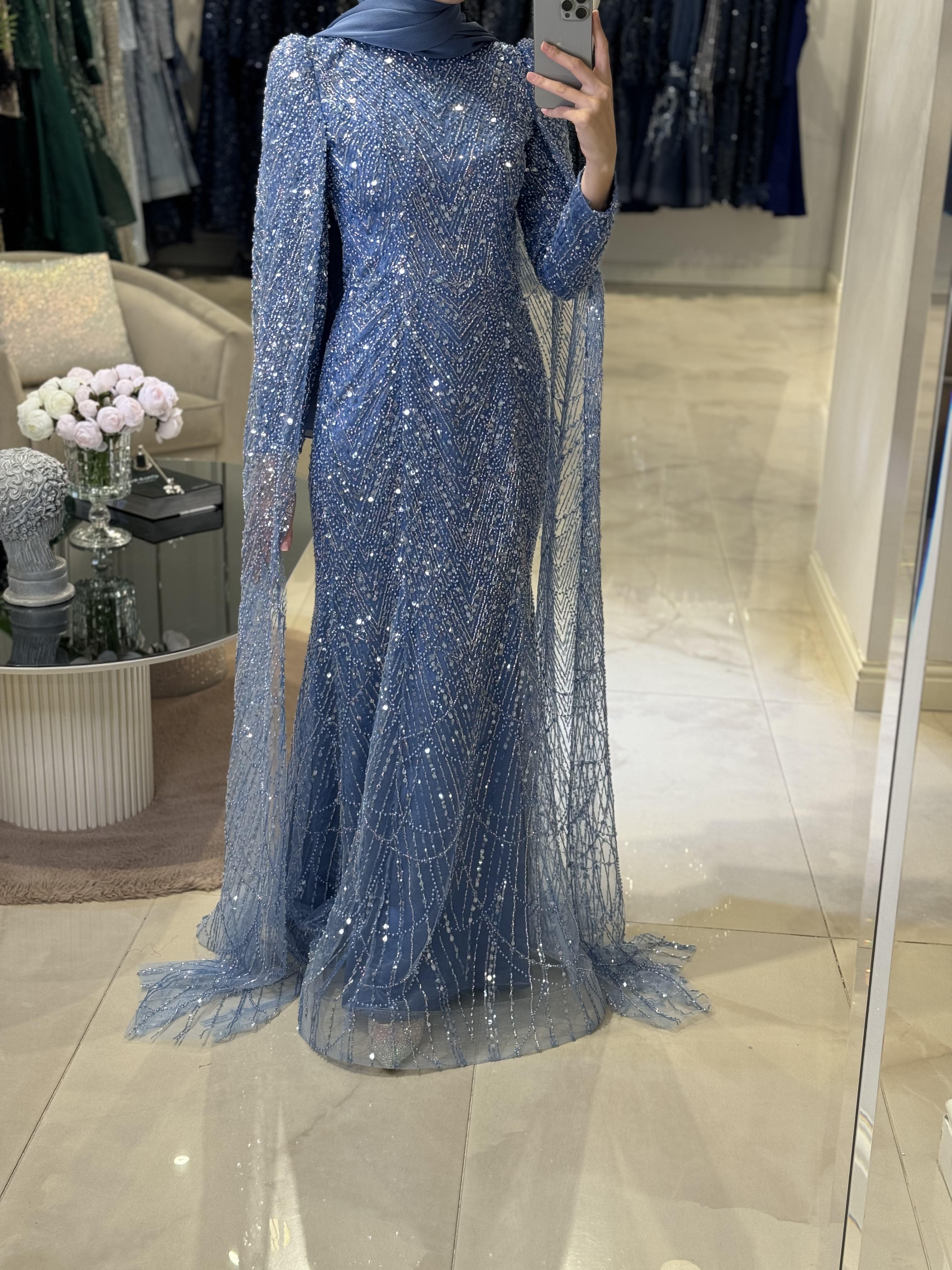 Elsa Özel Dikim Pelerinli Elbise - MyRentalDress