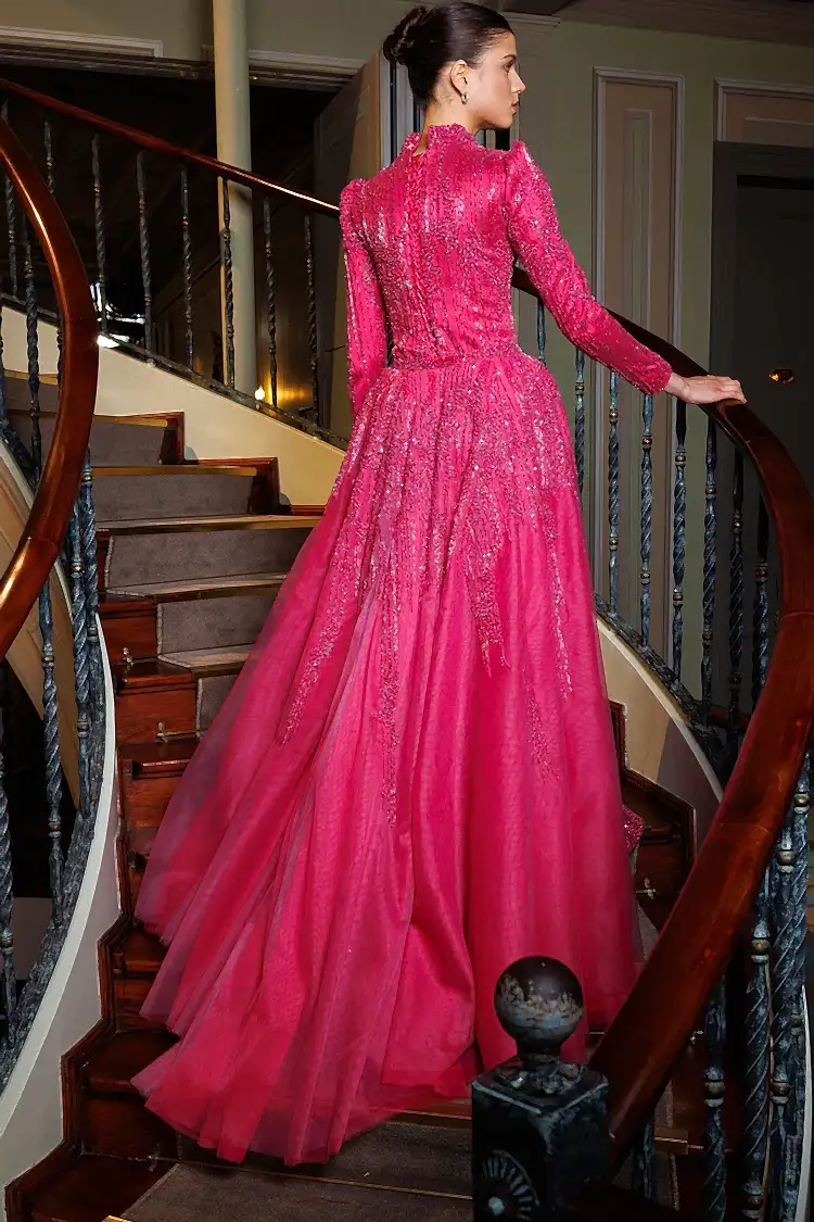 Eternal Fuşya Kuyruklu Elbise - MyRentalDress