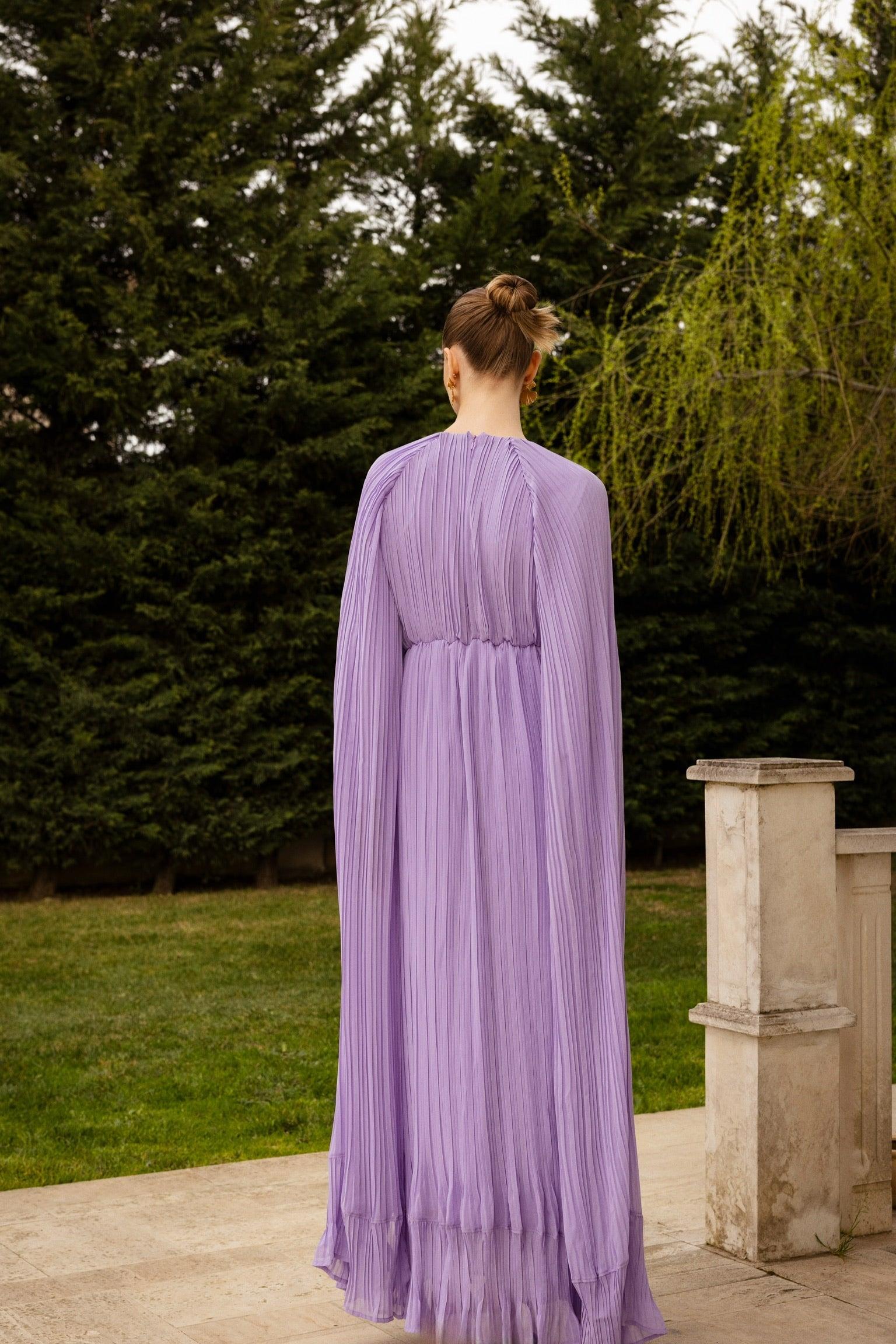 Lauren Lavanta Pelerinli Abiye Elbise - MyRentalDress