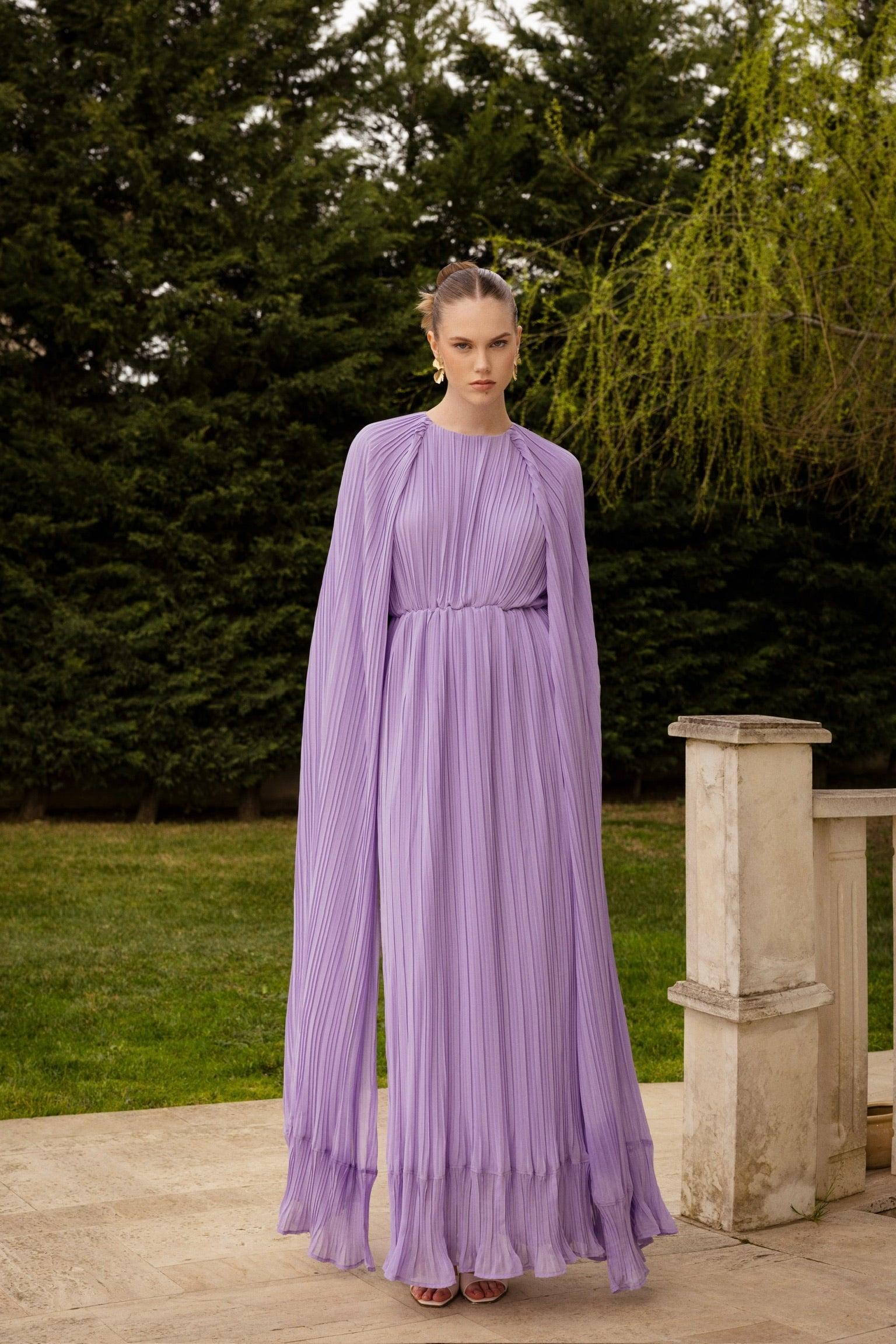 Lauren Lavanta Pelerinli Abiye Elbise - MyRentalDress