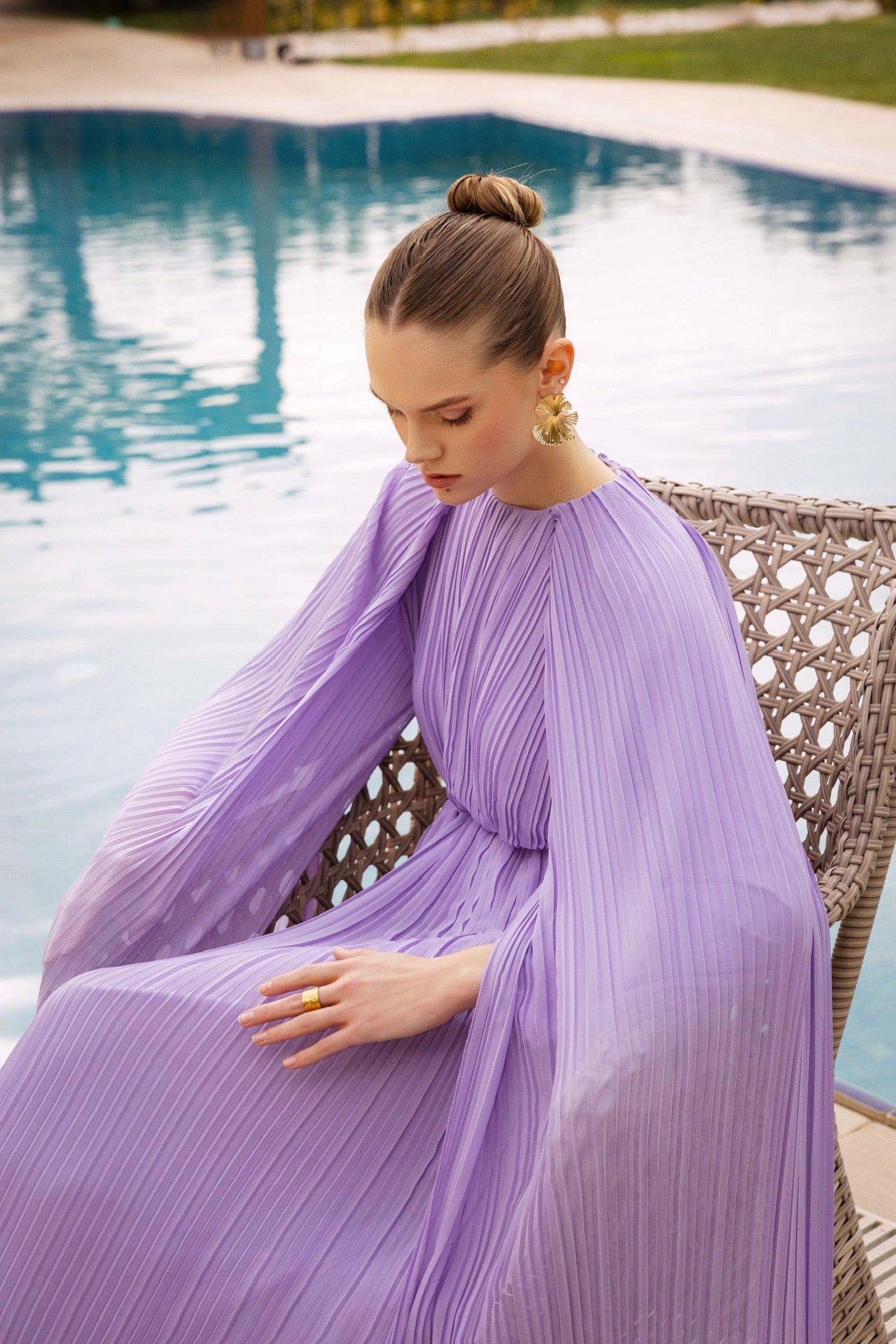 Lauren Lavanta Pelerinli Abiye Elbise - MyRentalDress