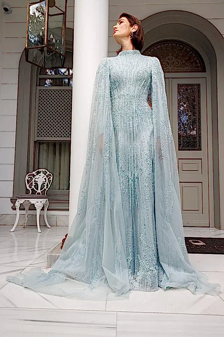 Midnight Pelerinli Elbise - MyRentalDress