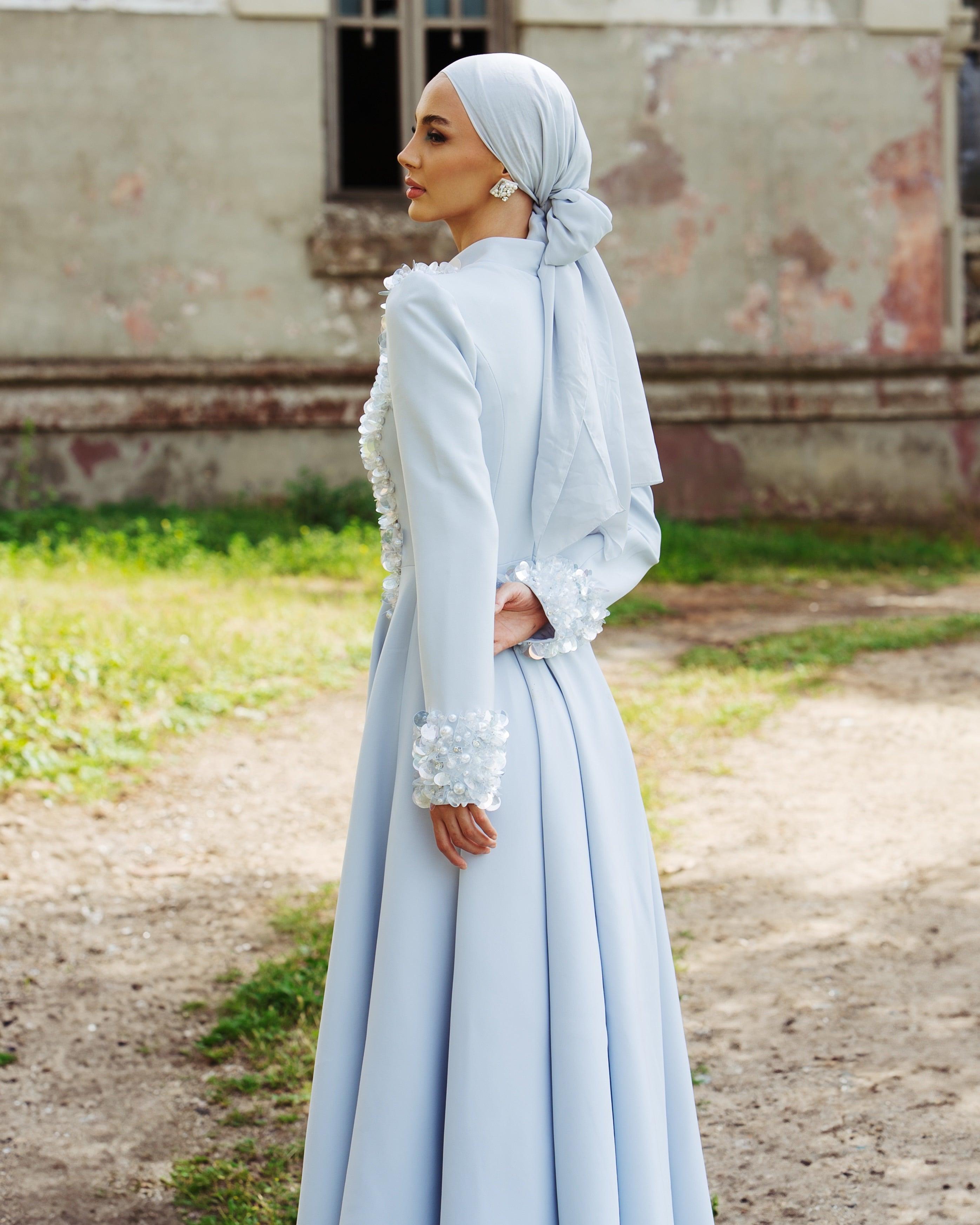 Zuki Gri Midi Boy Elbise - MyRentalDress