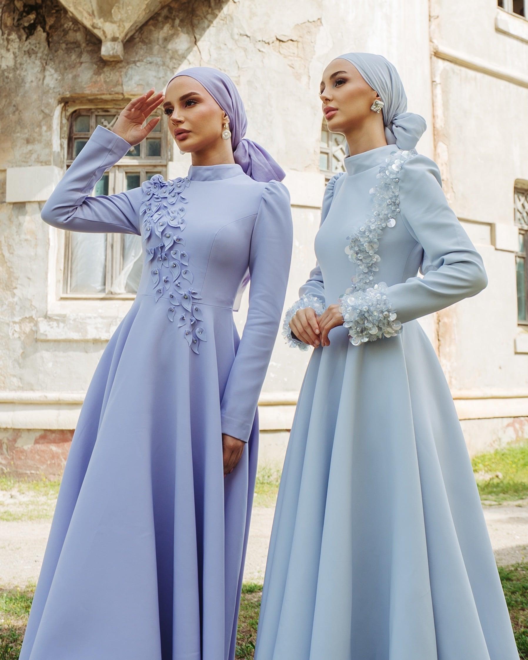 Zuki Gri Midi Boy Elbise - MyRentalDress