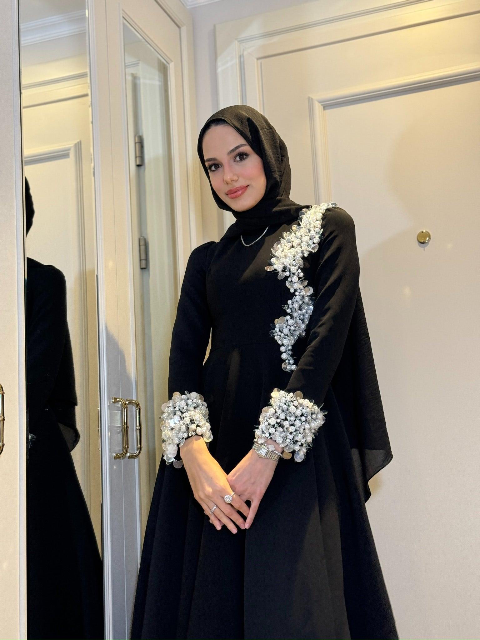 Zuki Siyah İncili Elbise - MyRentalDress