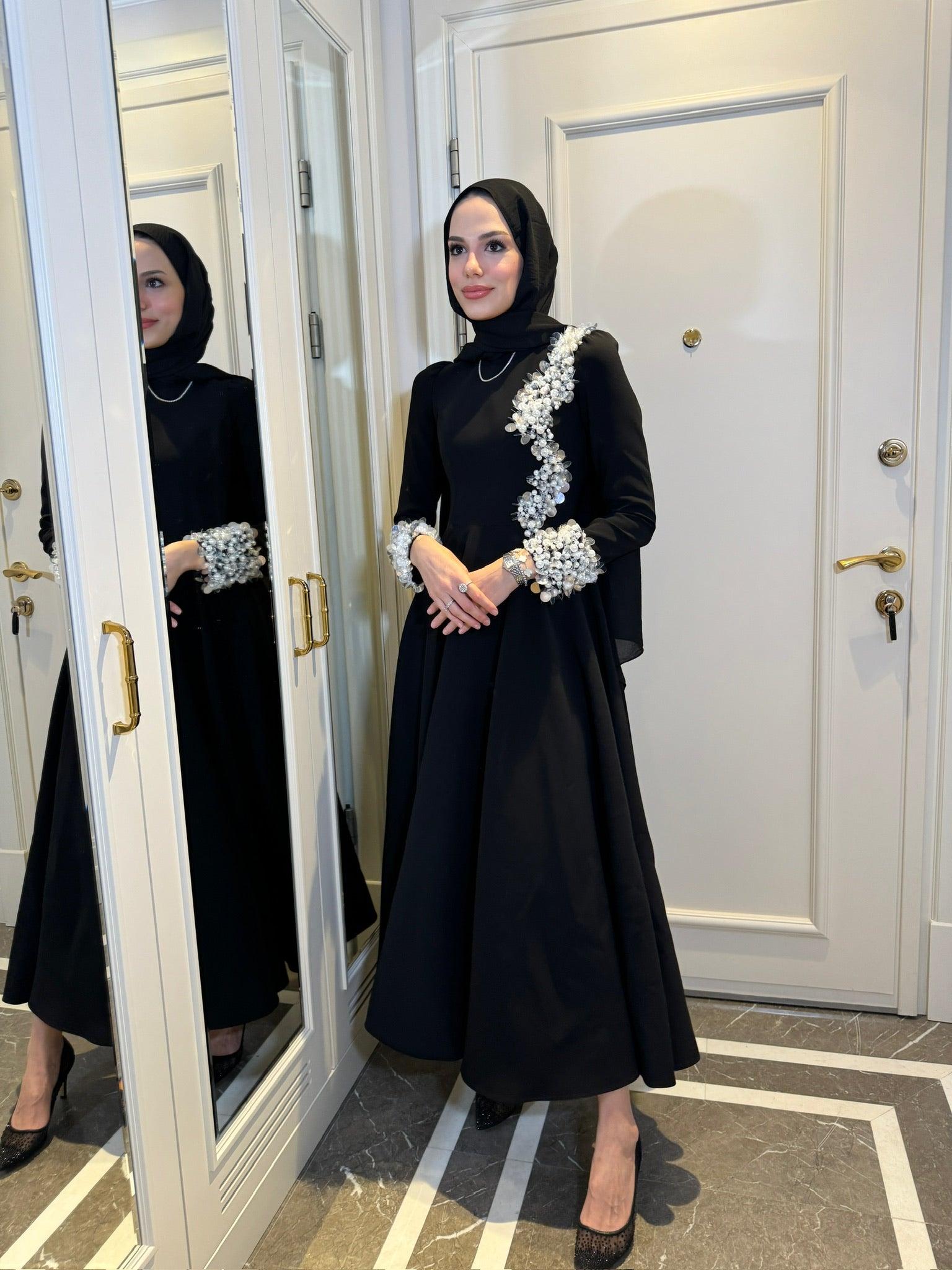 Zuki Siyah İncili Elbise - MyRentalDress