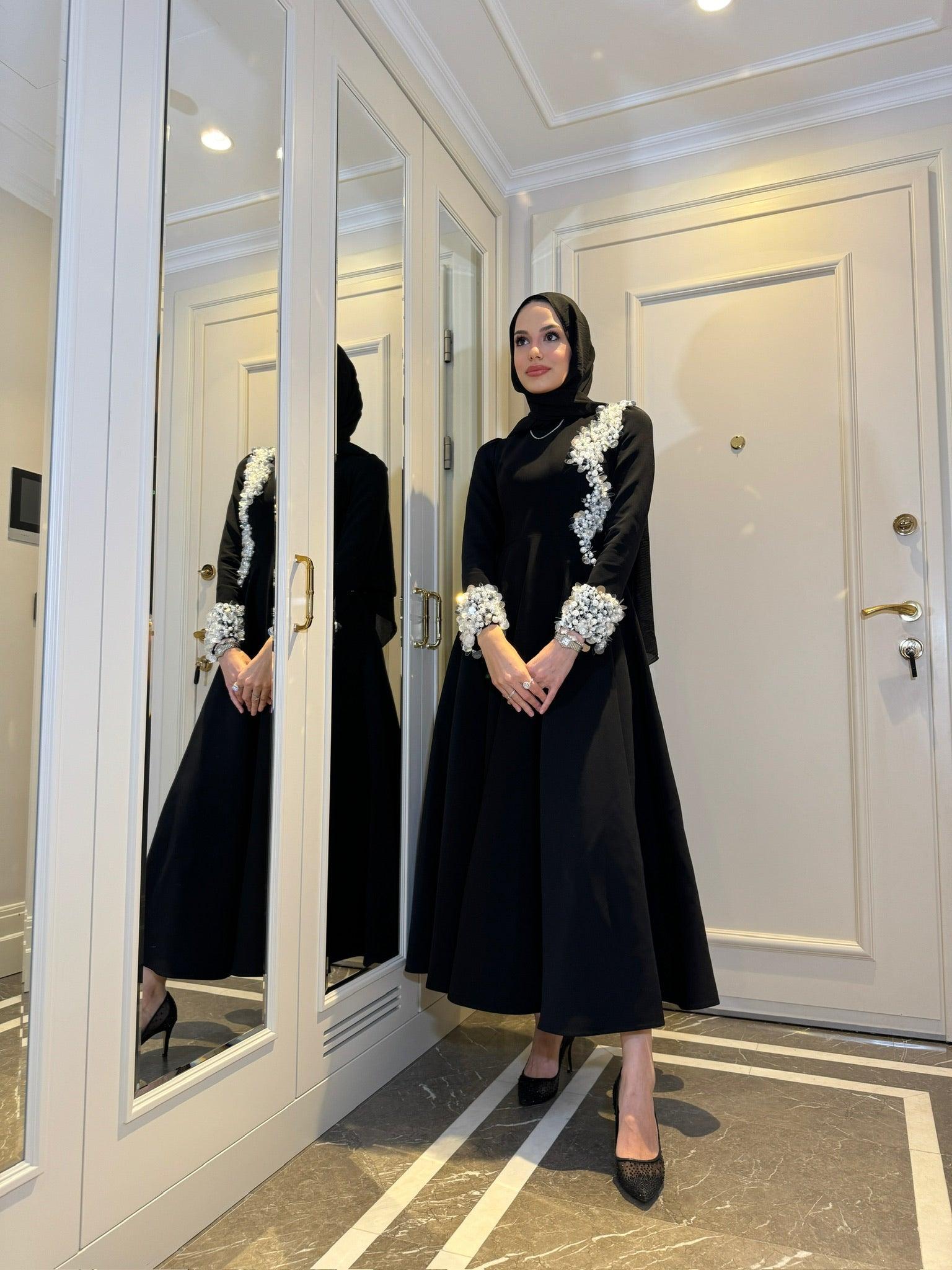 Zuki Siyah İncili Elbise - MyRentalDress