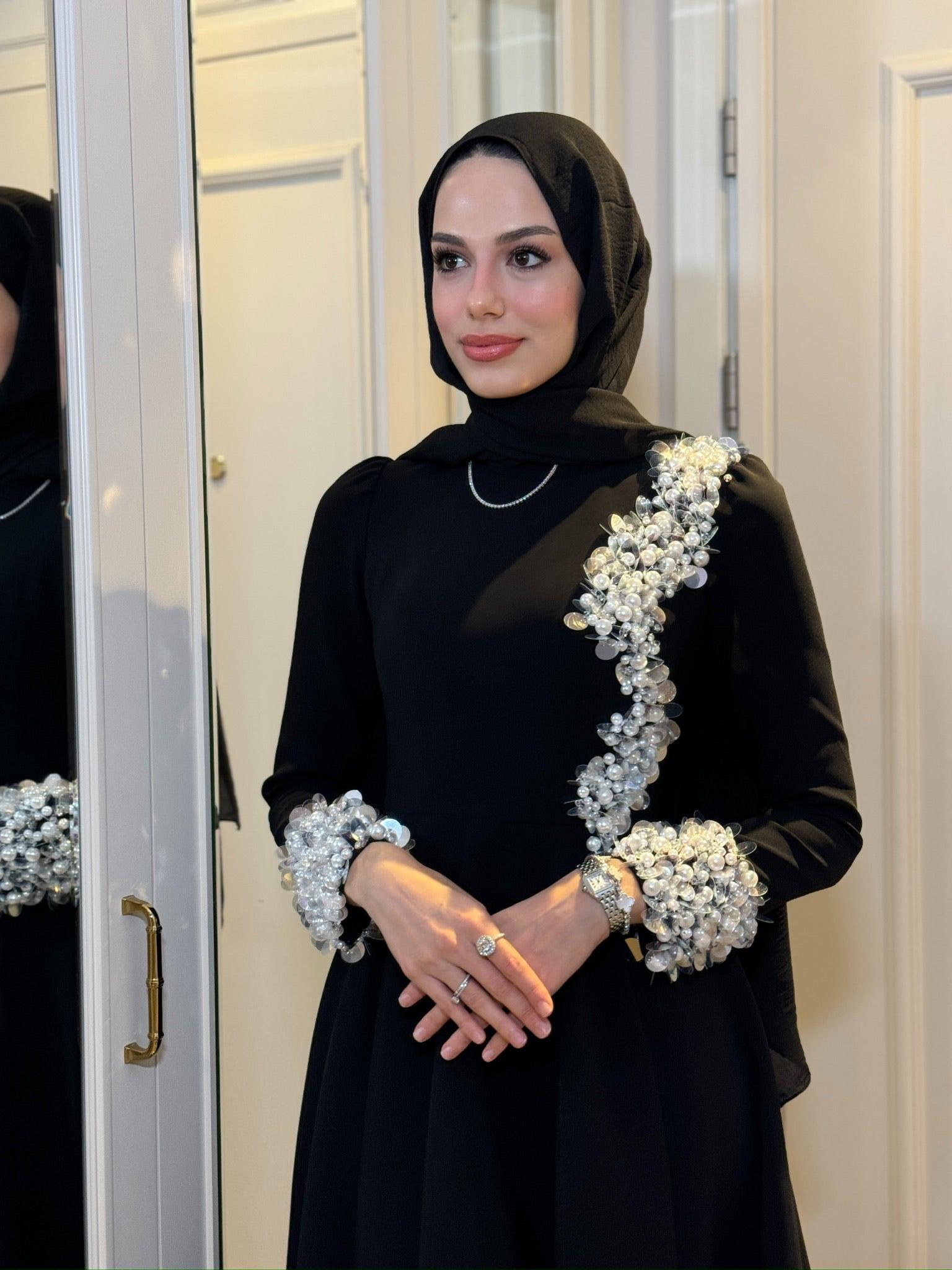 Zuki Siyah İncili Elbise - MyRentalDress