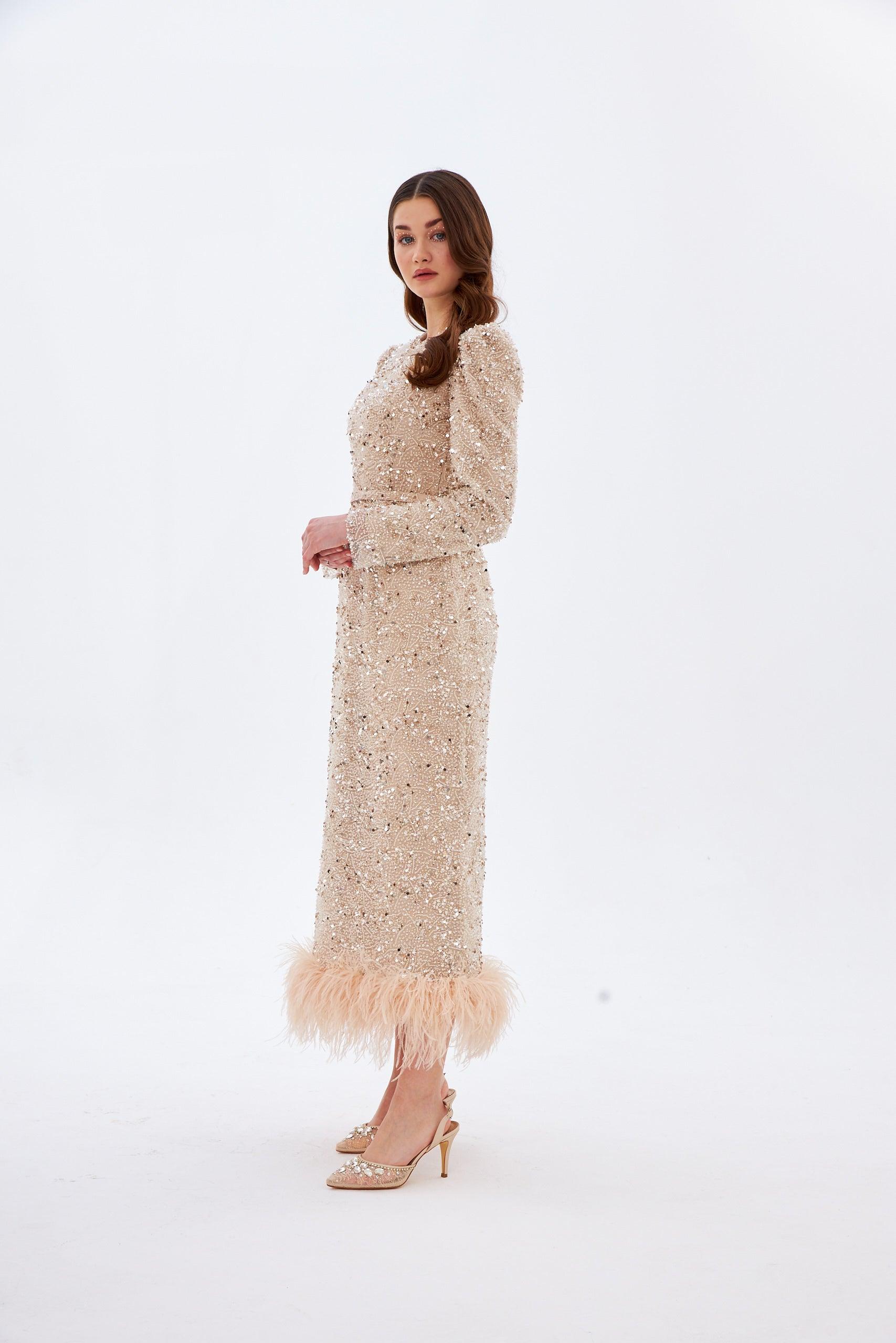 Alessa Bej Kalem Elbise - MyRentalDress