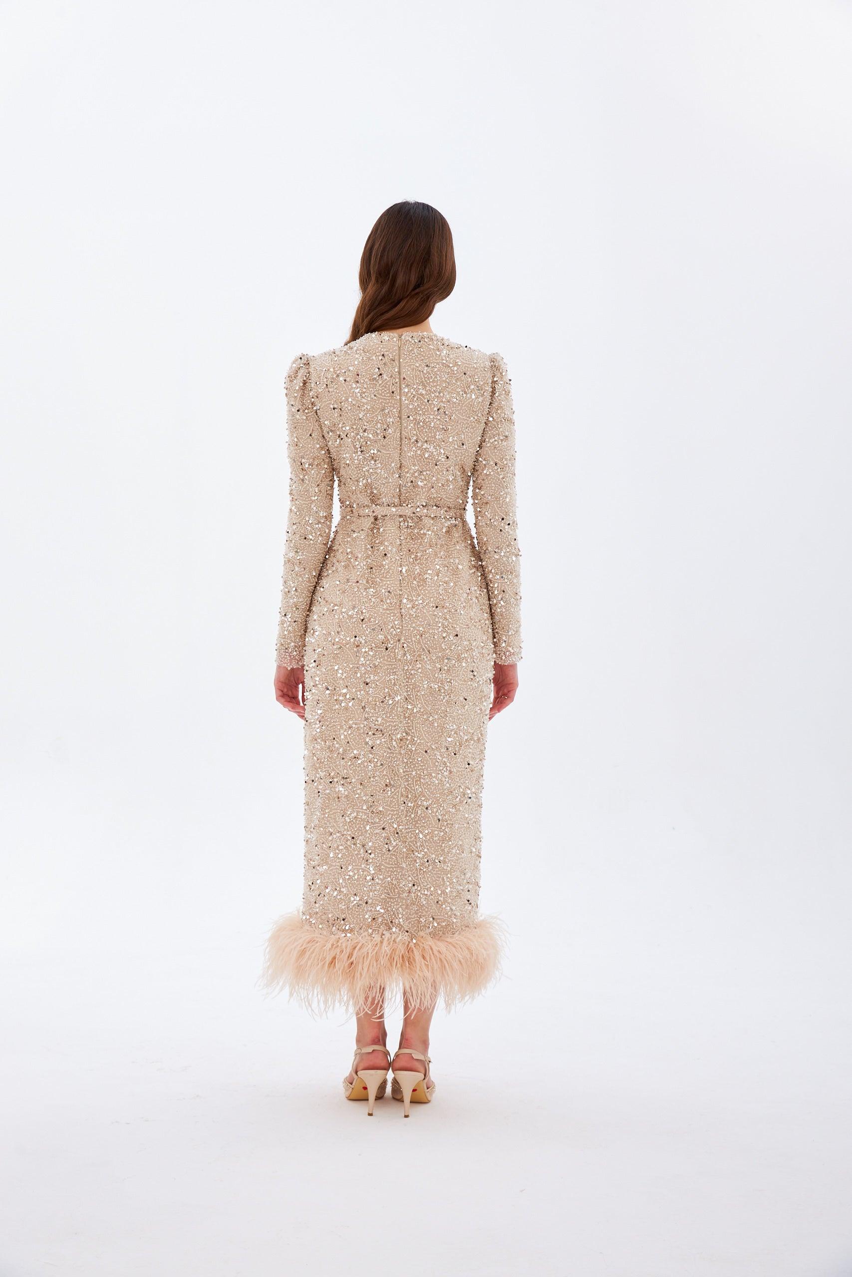 Alessa Bej Kalem Elbise - MyRentalDress