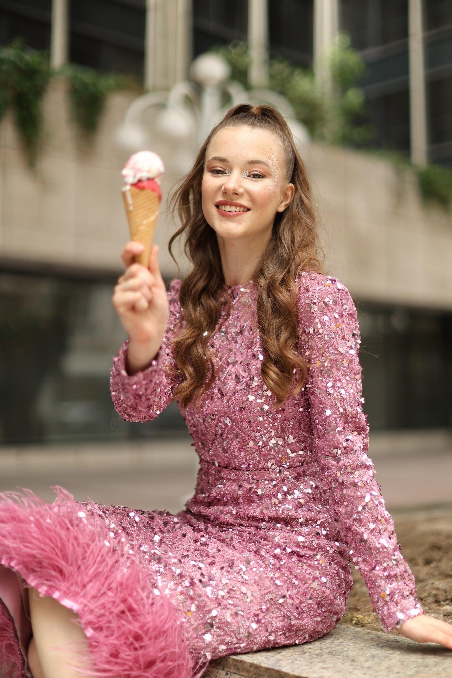 Alessa Pembe Kalem Elbise - MyRentalDress