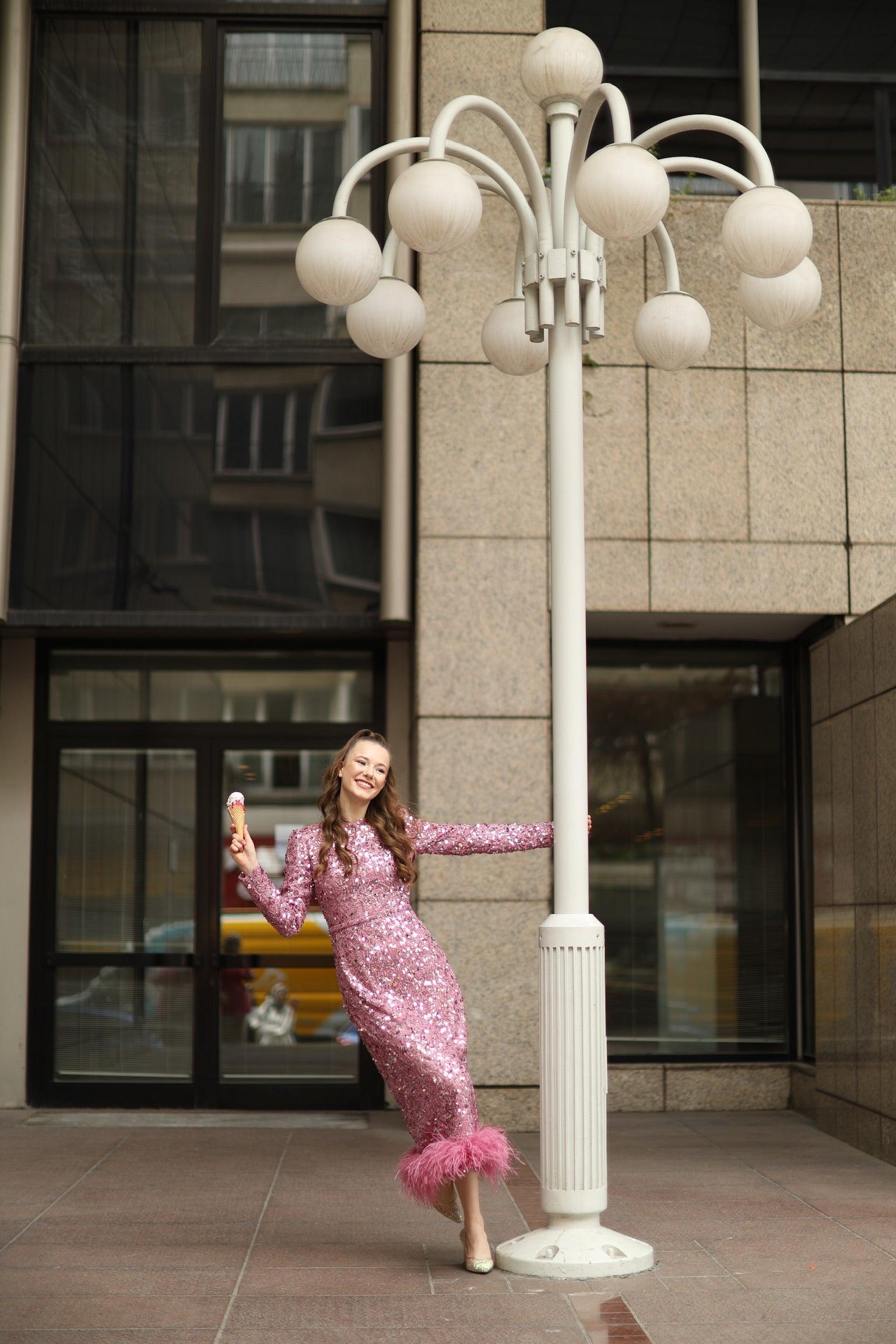 Alessa Pembe Kalem Elbise - MyRentalDress