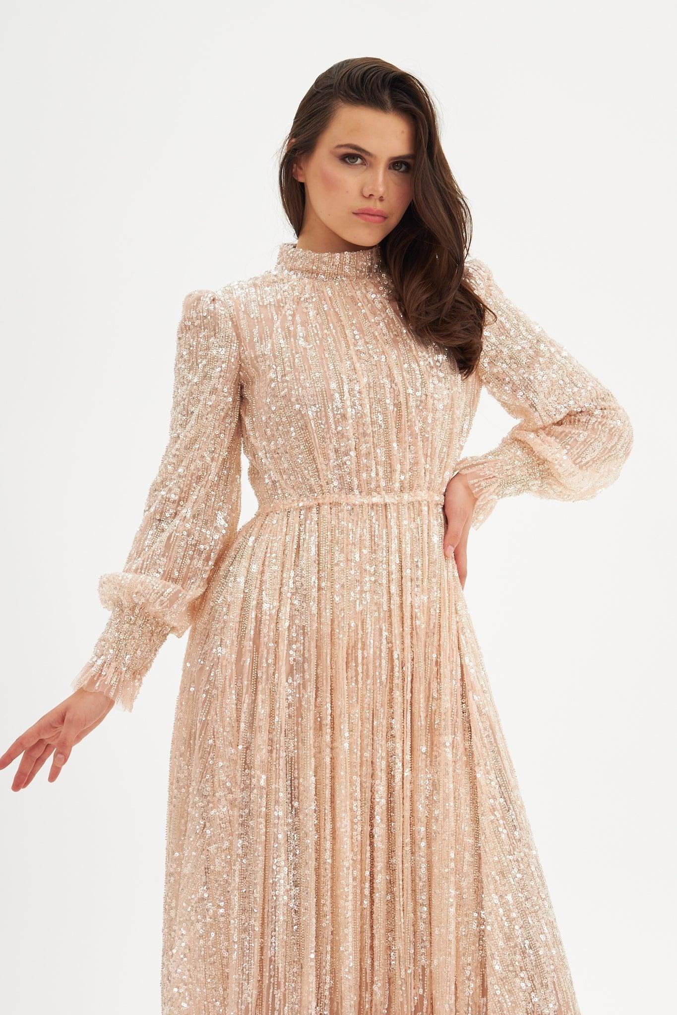 Light Özel Dikim İşlemeli Elbise - MyRentalDress