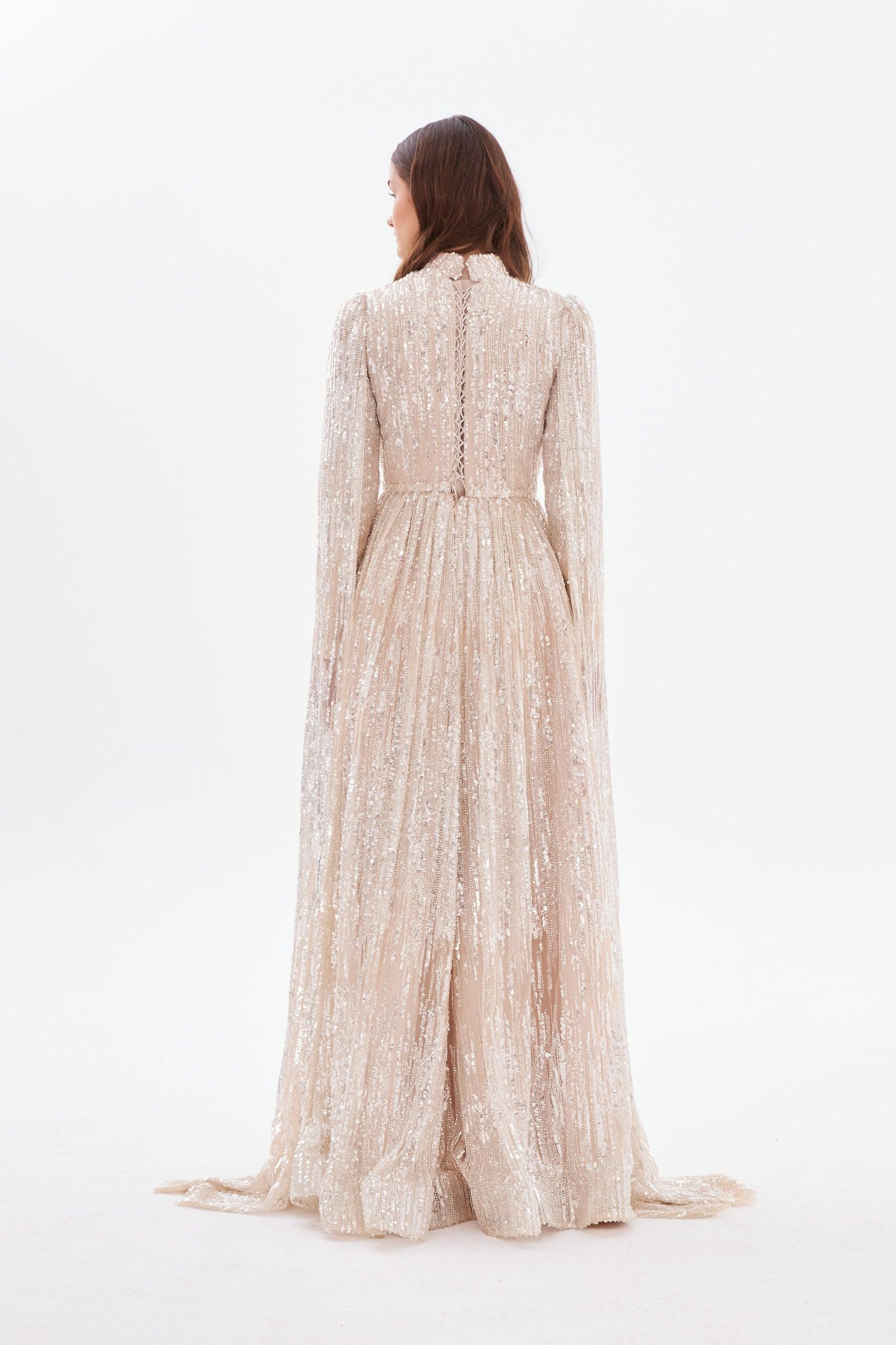 Light Özel Dikim Pelerinli Elbise - MyRentalDress