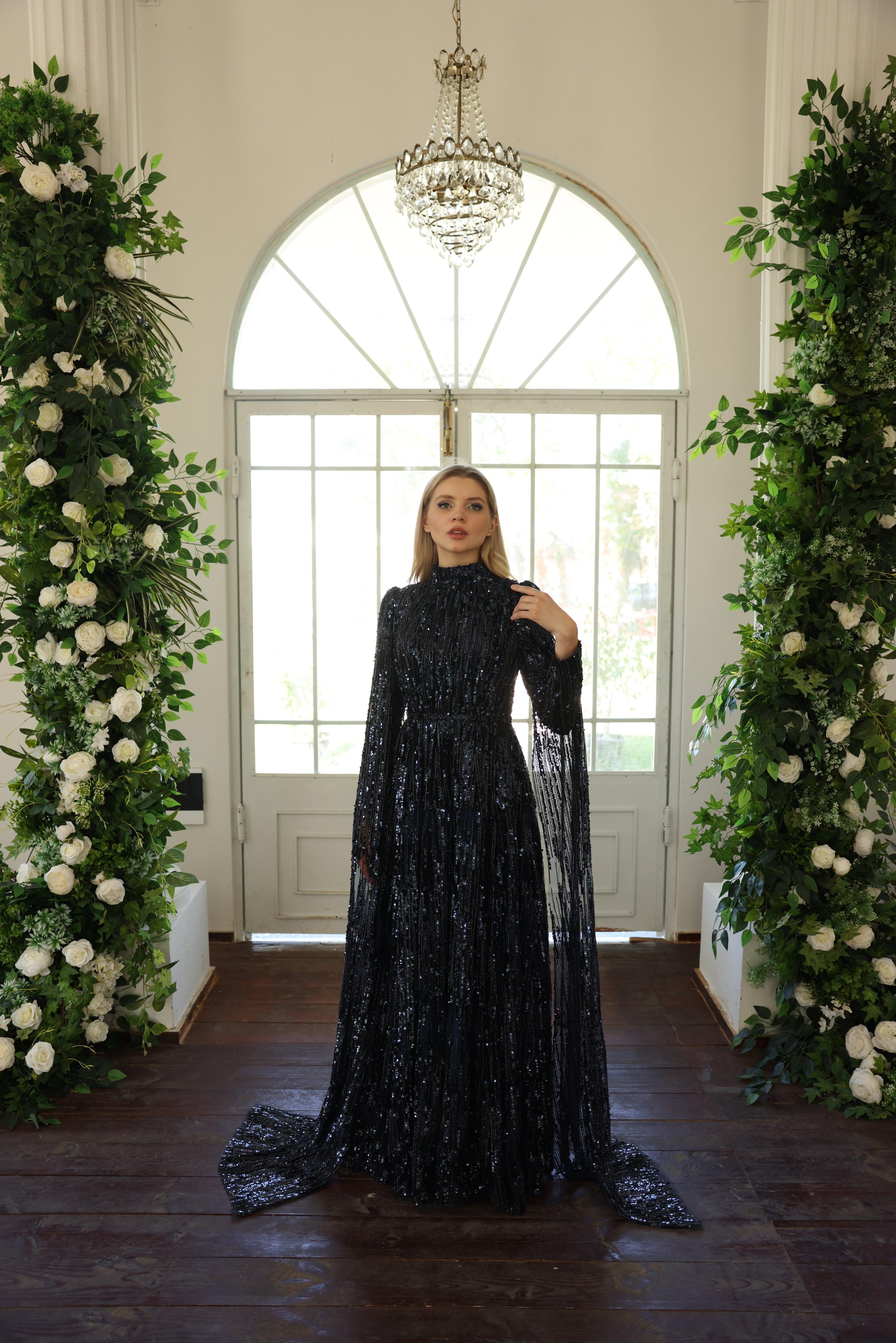 Light Pelerine Lacivert Elbise - MyRentalDress