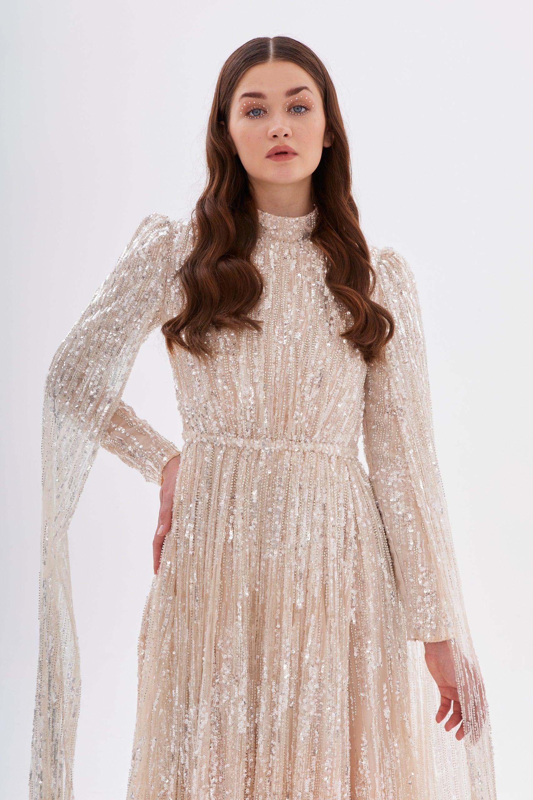 Light Özel Dikim Pelerinli Elbise - MyRentalDress
