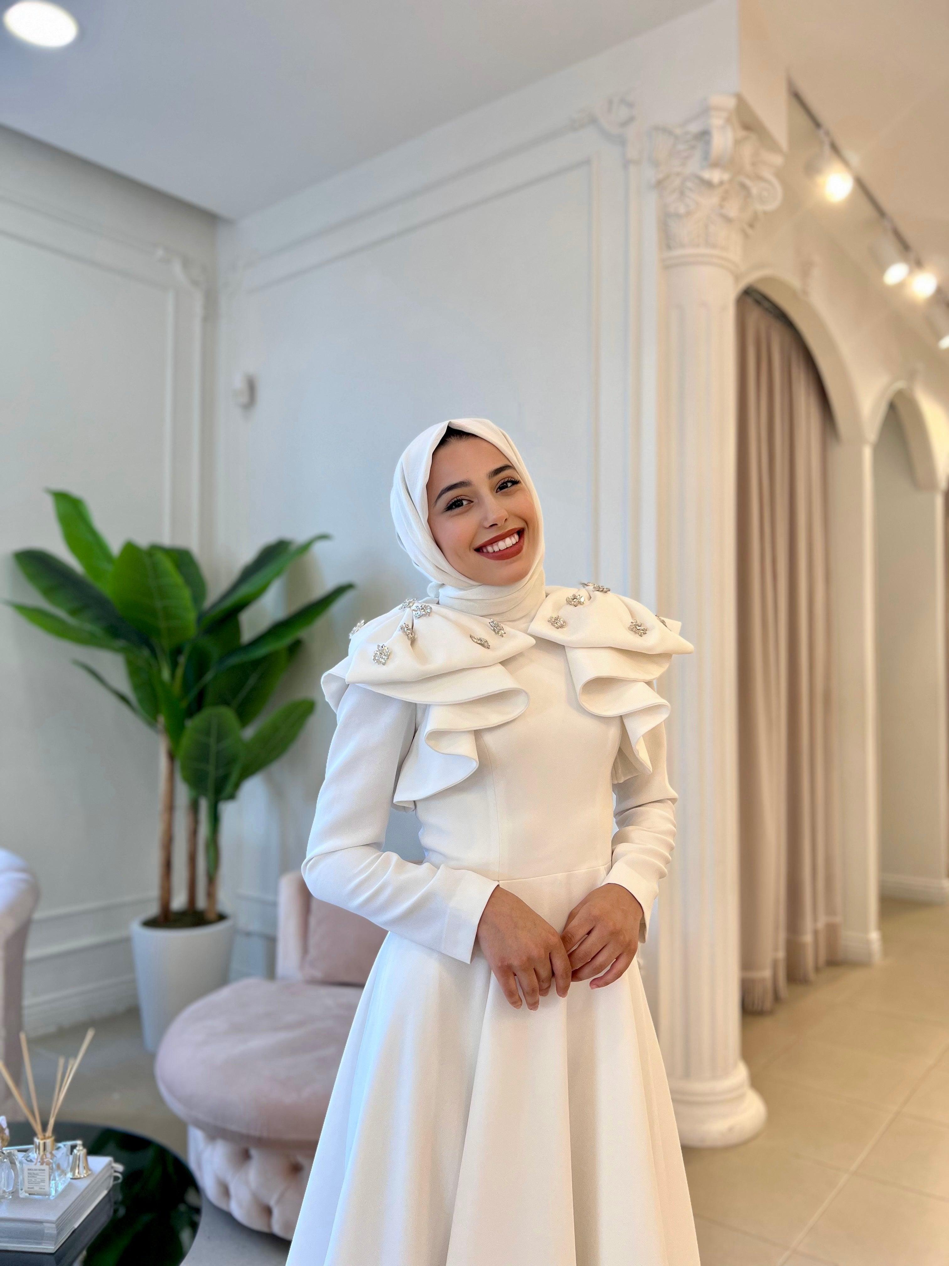 Spring Beyaz Taşlı Elbise - MyRentalDress