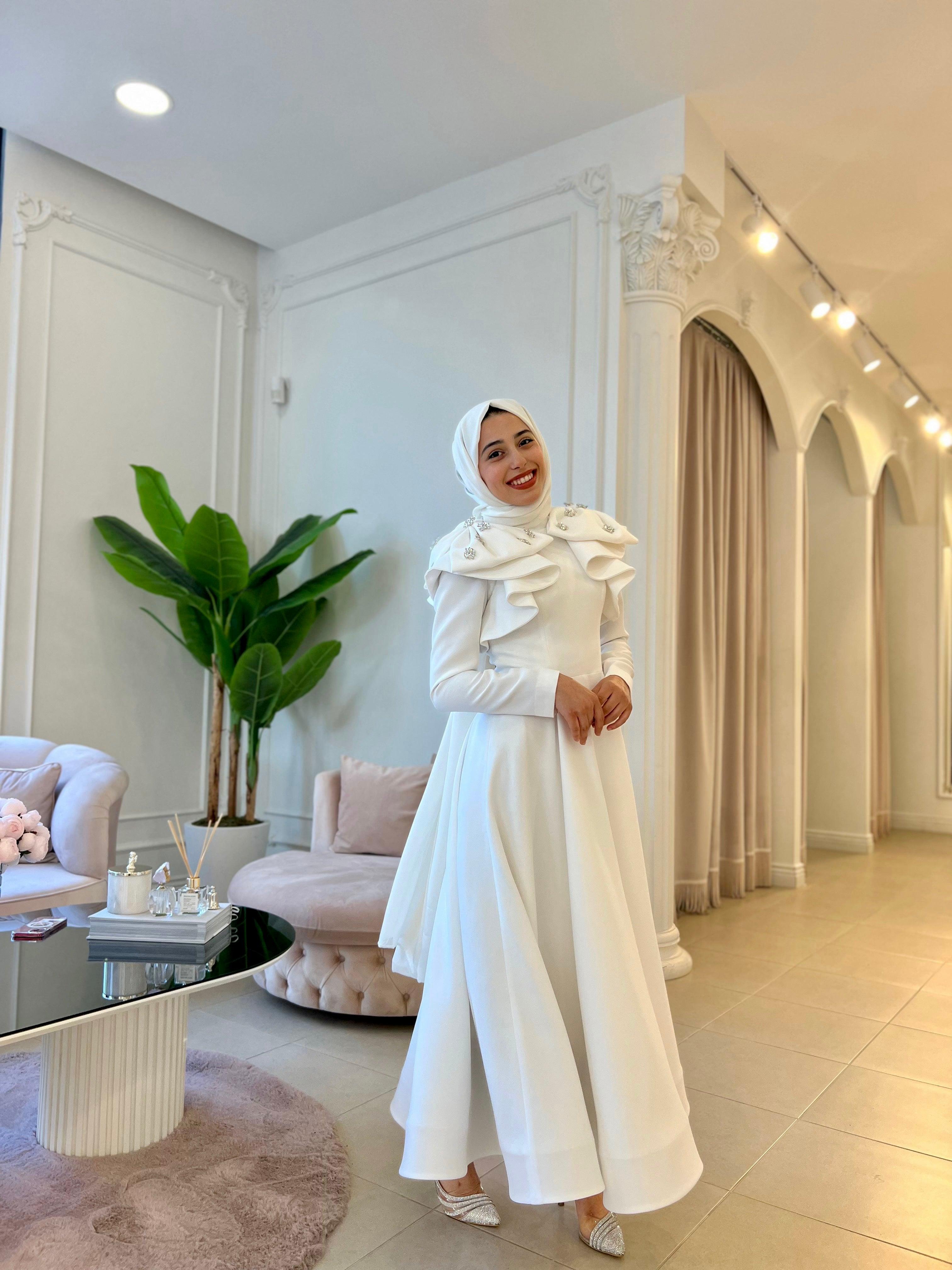 Spring Beyaz Taşlı Elbise - MyRentalDress