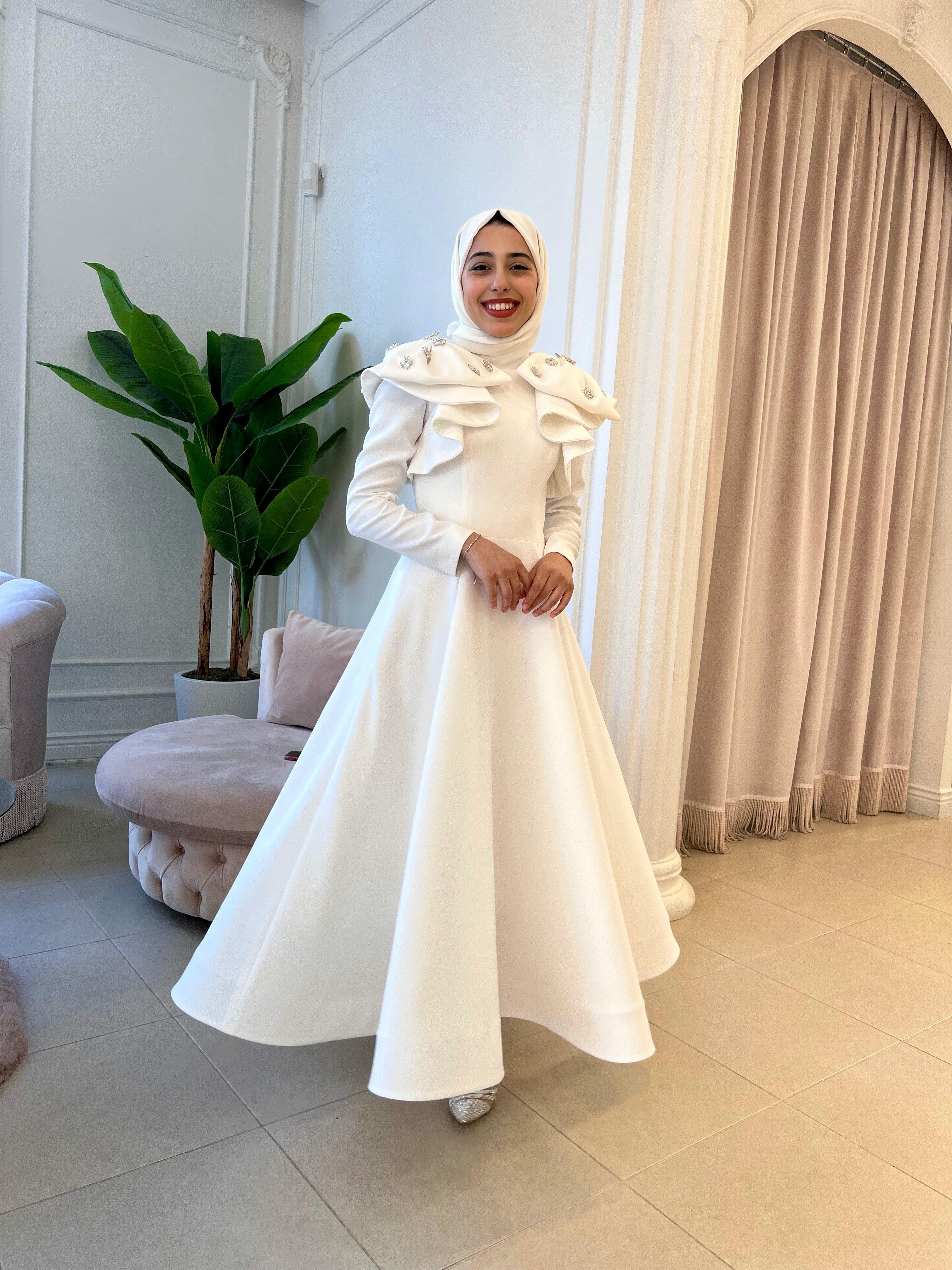 Spring Beyaz Taşlı Elbise - MyRentalDress
